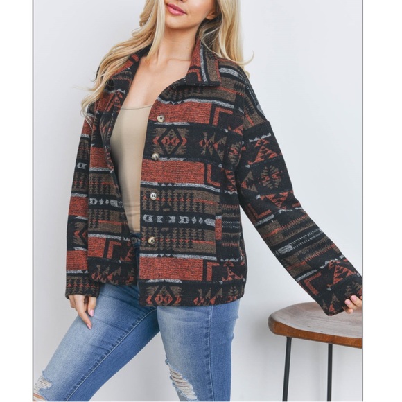 Aztec print button up jacket size S - Picture 1 of 8